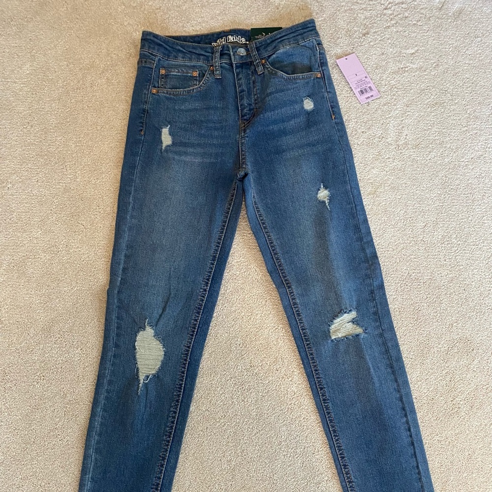 High Rise Ripped Skinny Jeans